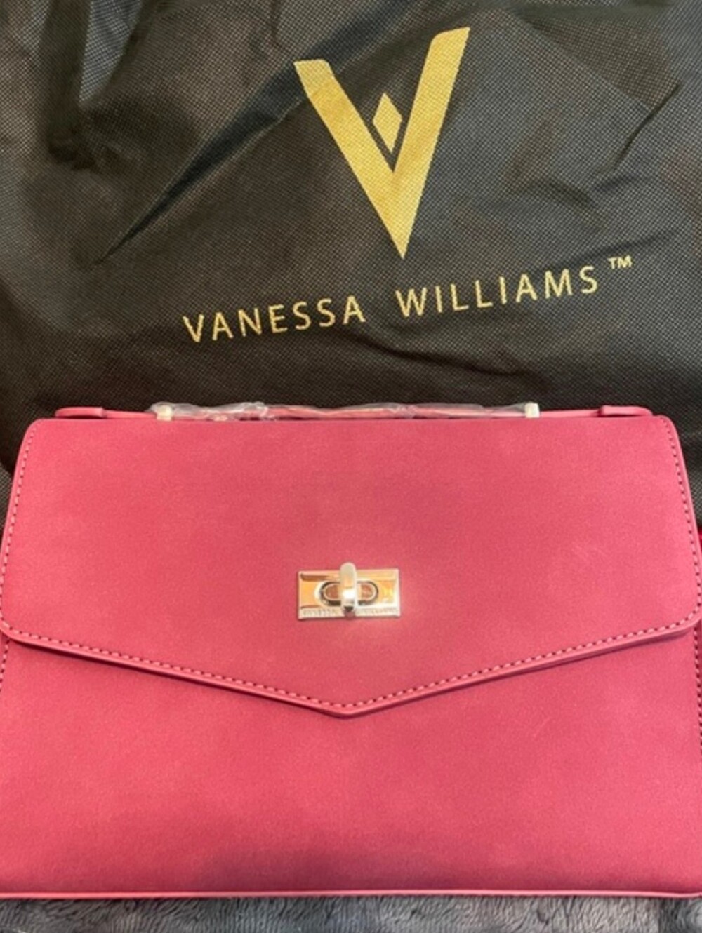 Vanessa Williams Merlot Crossbody Bag with Turn-Lock